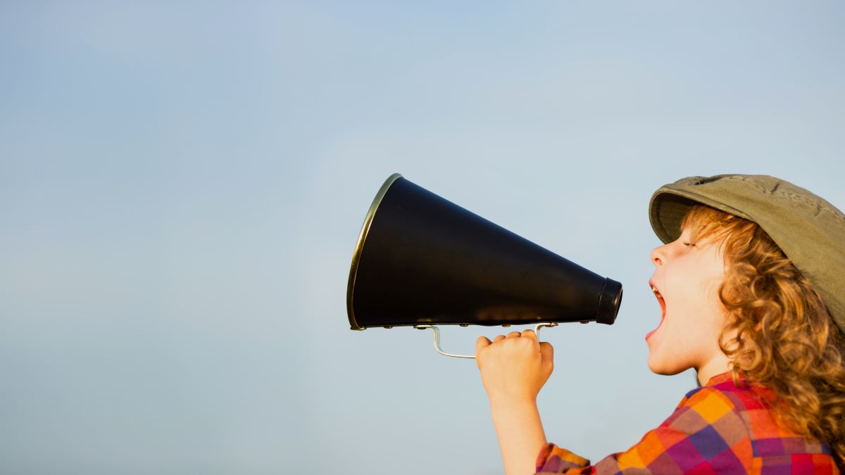 Child with megaphone