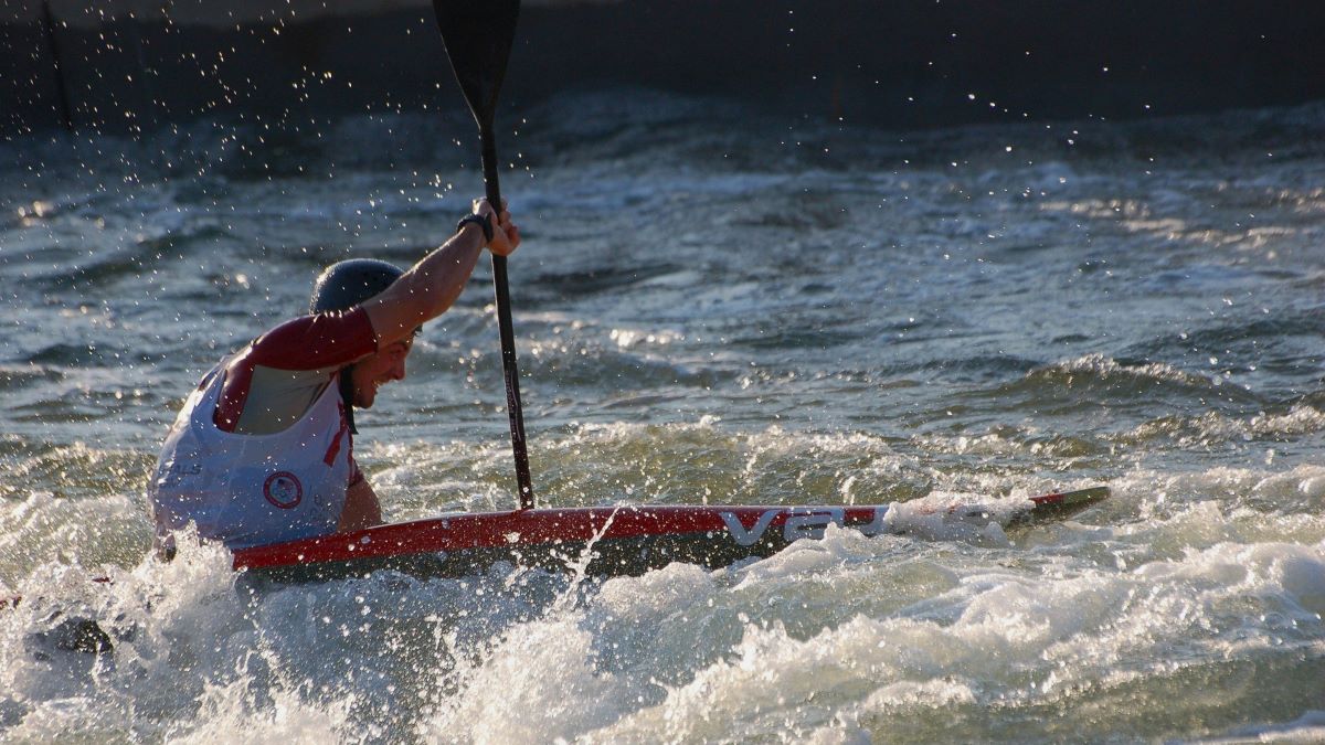 Kayaker on rapids