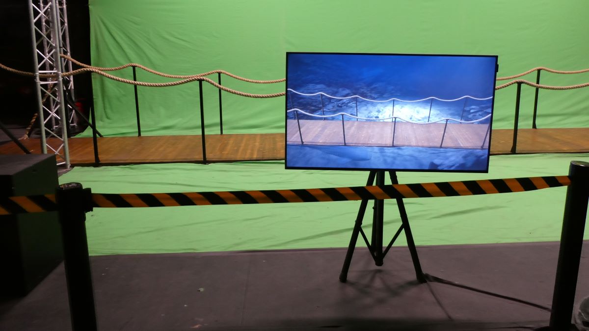 green screen on movie set